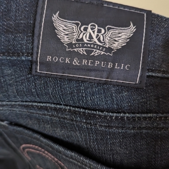 ROCK AND REPUBLIC KASANDRA Jeans Womens Size 27 Dark Wash Denim Long Pants - Picture 3 of 7